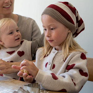 Кардиган жаккардовый Wheat "Hearts", кремовый меланж